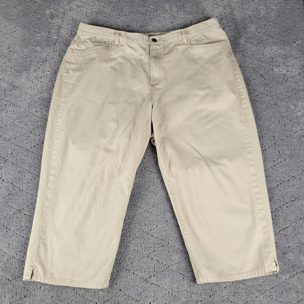 Lauren Ralph Lauren Pants Womens 18W Plus Size Khaki Classic Midcalf Capri